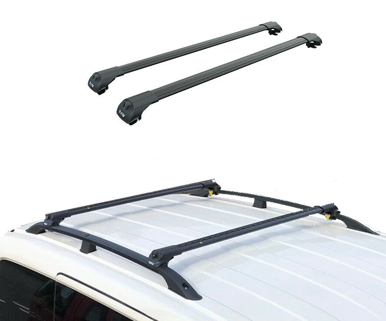 For Volkswagen Transporter T6 2015-2024 LWB Roof Side Rail and Roof Rack Cross Bar Black For Volkswagen Transporter T6 2015-2024 LWB Roof Side Rail and Roof Rack Cross Bar Black